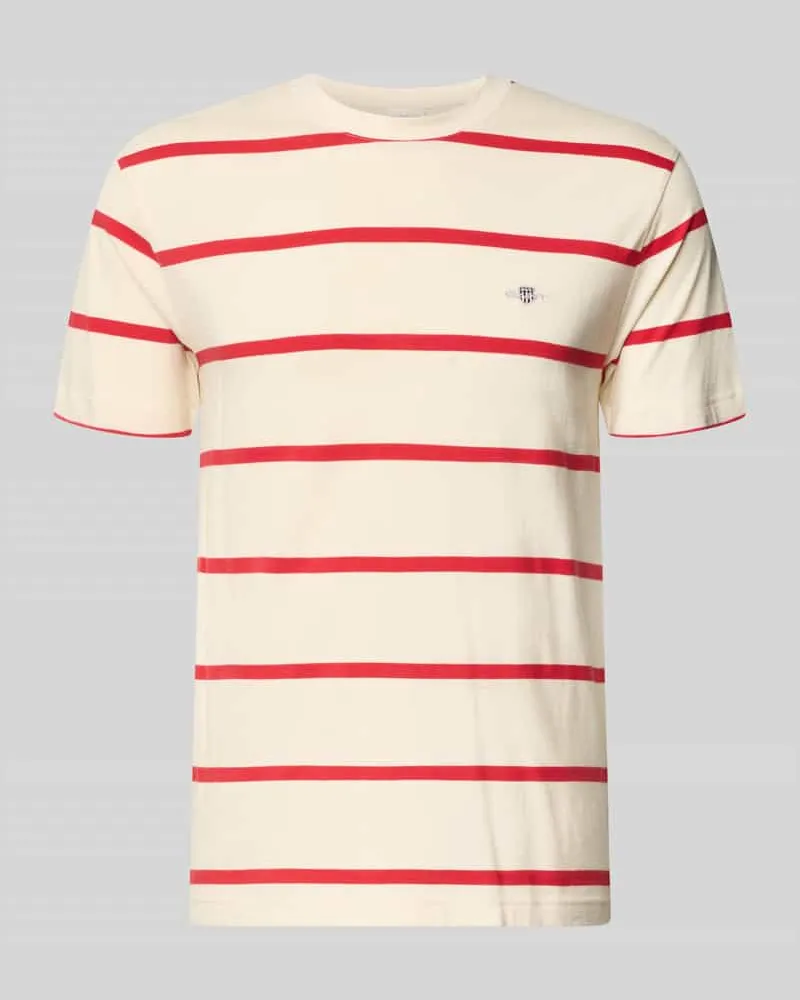 Gant Regular Fit T-Shirt mit Logo-Stitching Weiss