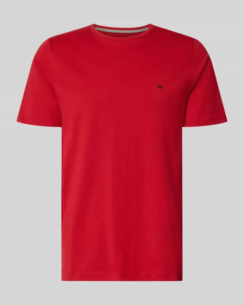 Fynch-Hatton T-Shirt mit Rundhalsausschnitt und Label-Stitching Rot