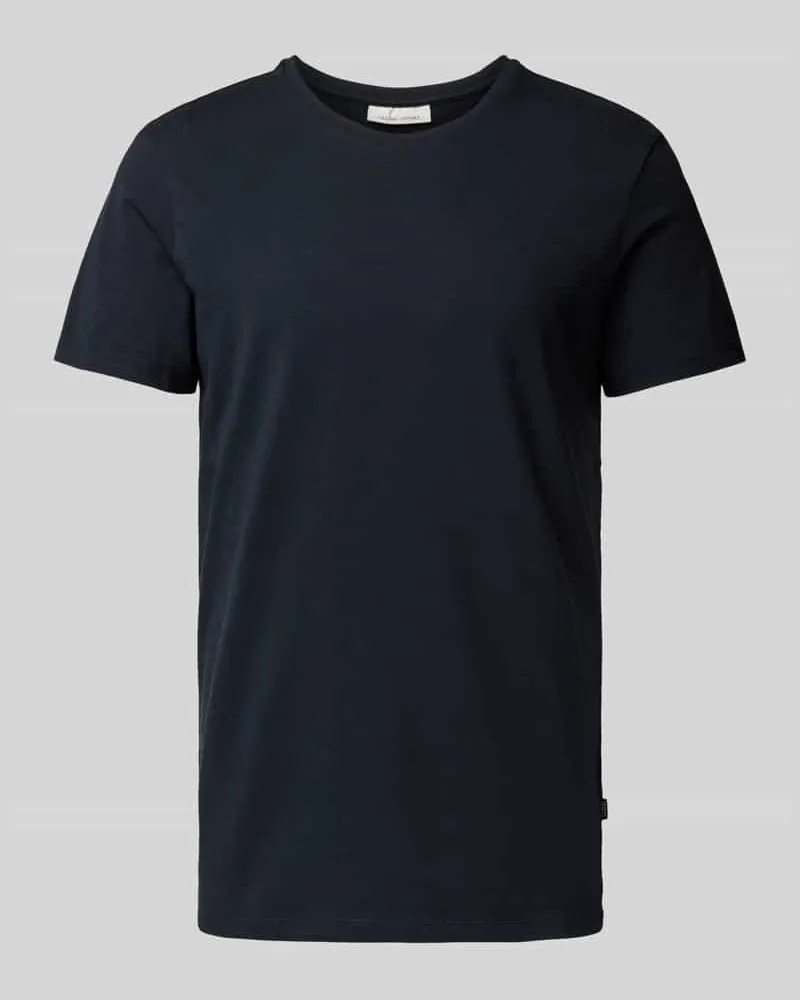 Casual Friday T-Shirt mit geripptem Rundhalsausschnitt 
