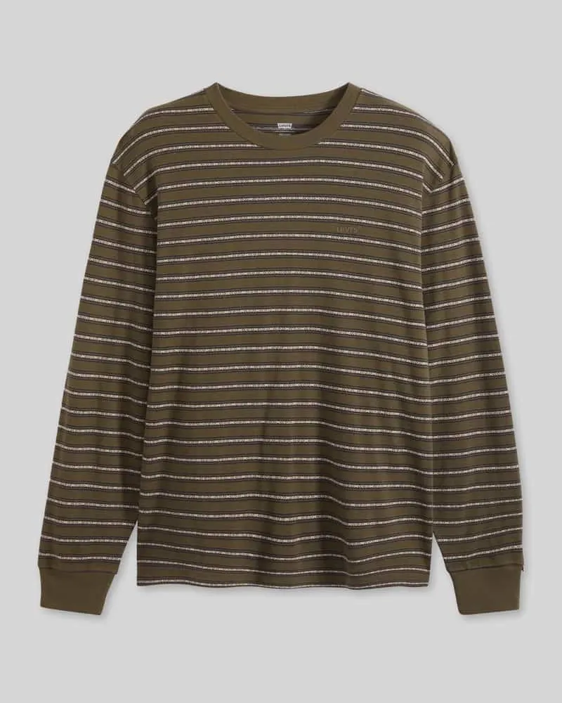 Levi's Relaxed Fit Langarmshirt aus reiner Baumwolle Khaki