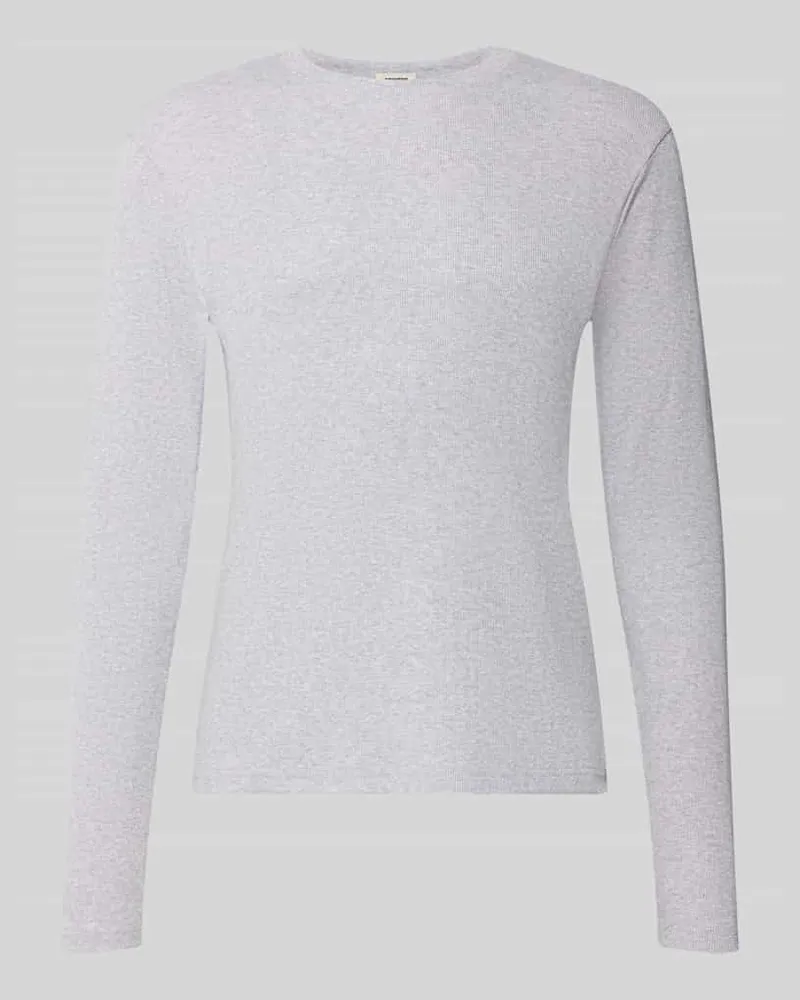 Drykorn Slim Fit Longsleeve aus reiner Baumwolle Modell 'Enil Hellgrau