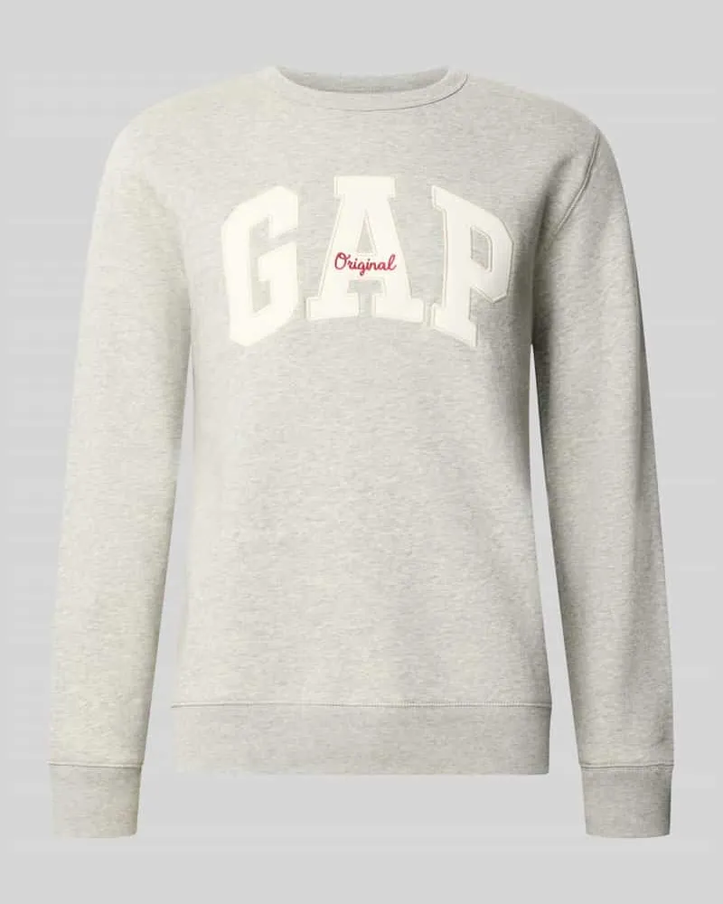 GAP Sweatshirt mit Logo-Schriftzug Hellgrau