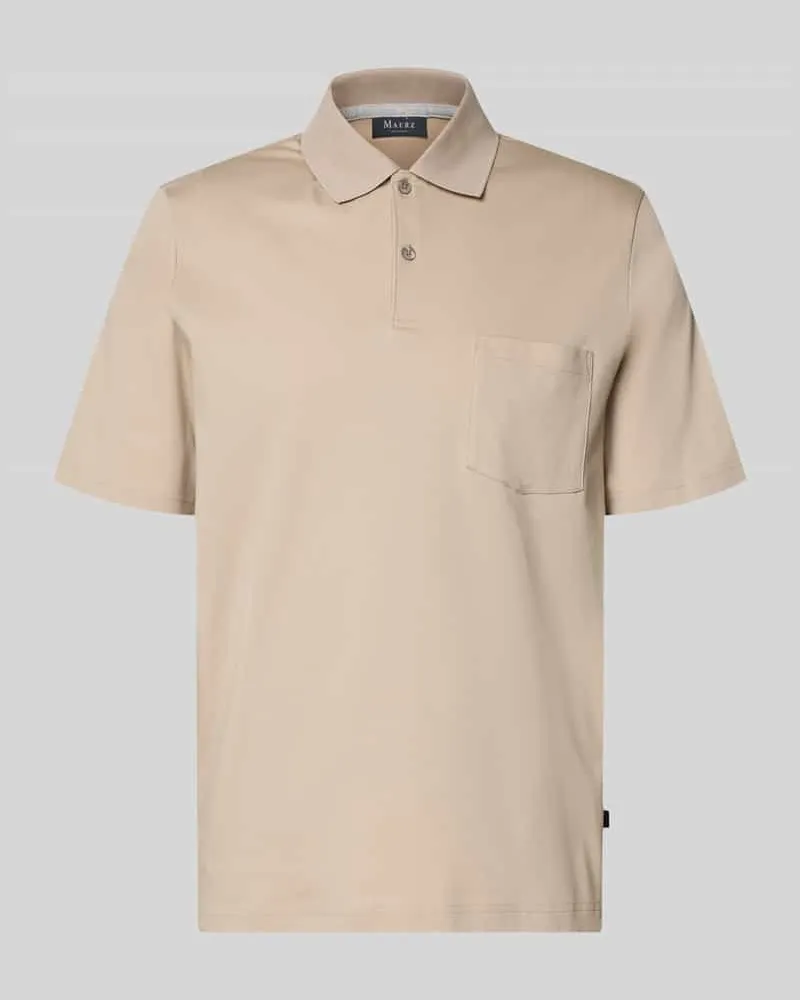 Maerz Regular Fit Poloshirt mit Brusttasche Beige