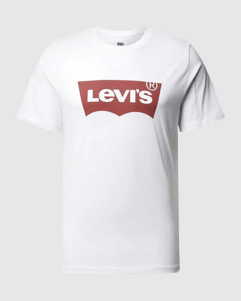 Levi's T-Shirt aus Baumwolle mit Logo-Print Weiss