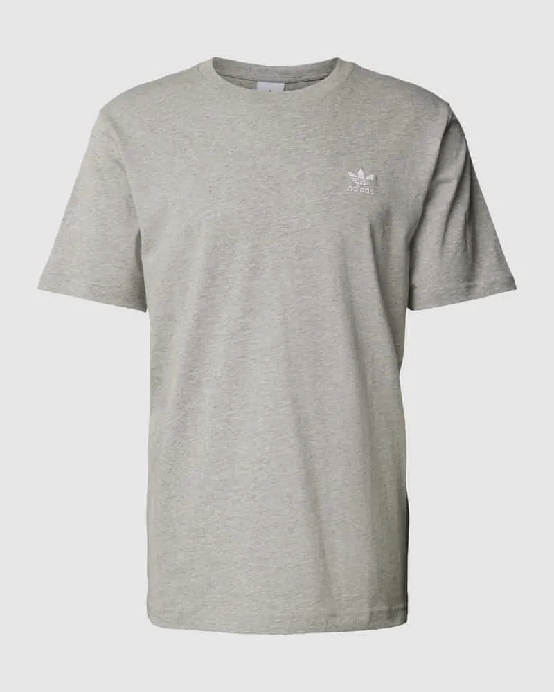 adidas T-Shirt mit Label-Stitching Modell 'ESSENTIAL Hellgrau