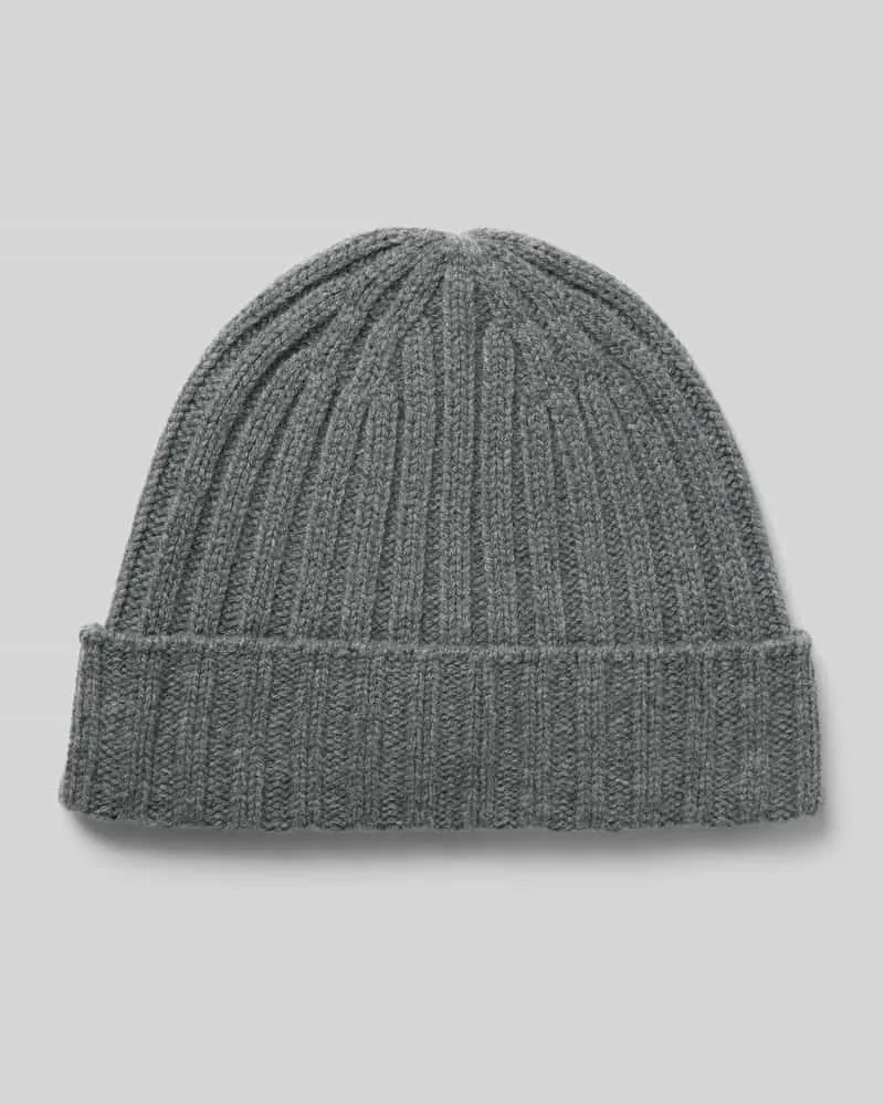 Christian Berg Beanie in Strick-Optik Mittelgrau