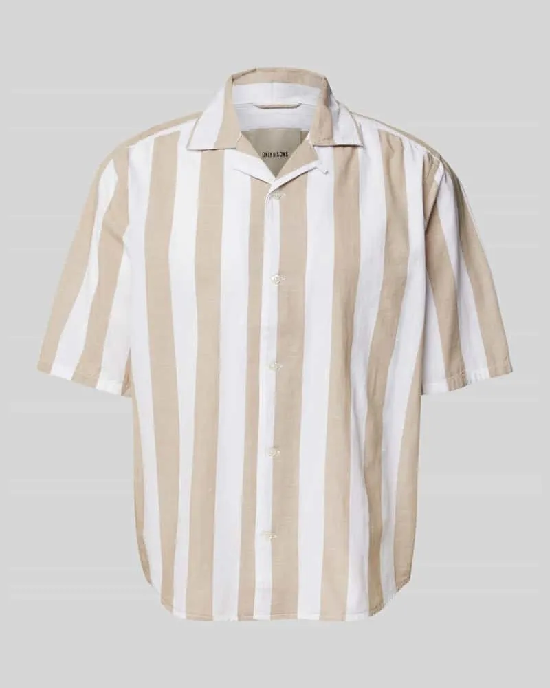 Only & Sons Relaxed Fit Freizeithemd mit Resortkragen Modell 'TES 