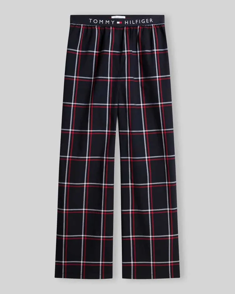 Tommy Hilfiger Regular Fit Pyjama aus reiner Baumwolle mit Gummibund Marine
