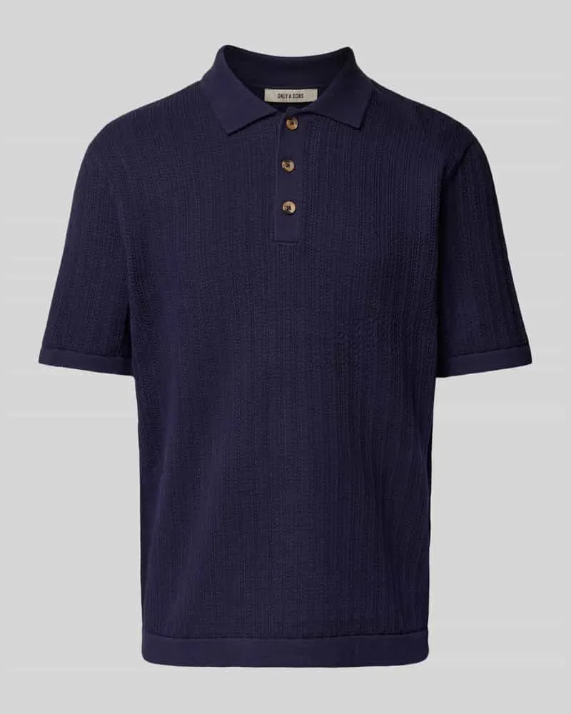 Only & Sons Regular Fit Poloshirt mit Lochstickerei Modell 'MOON 