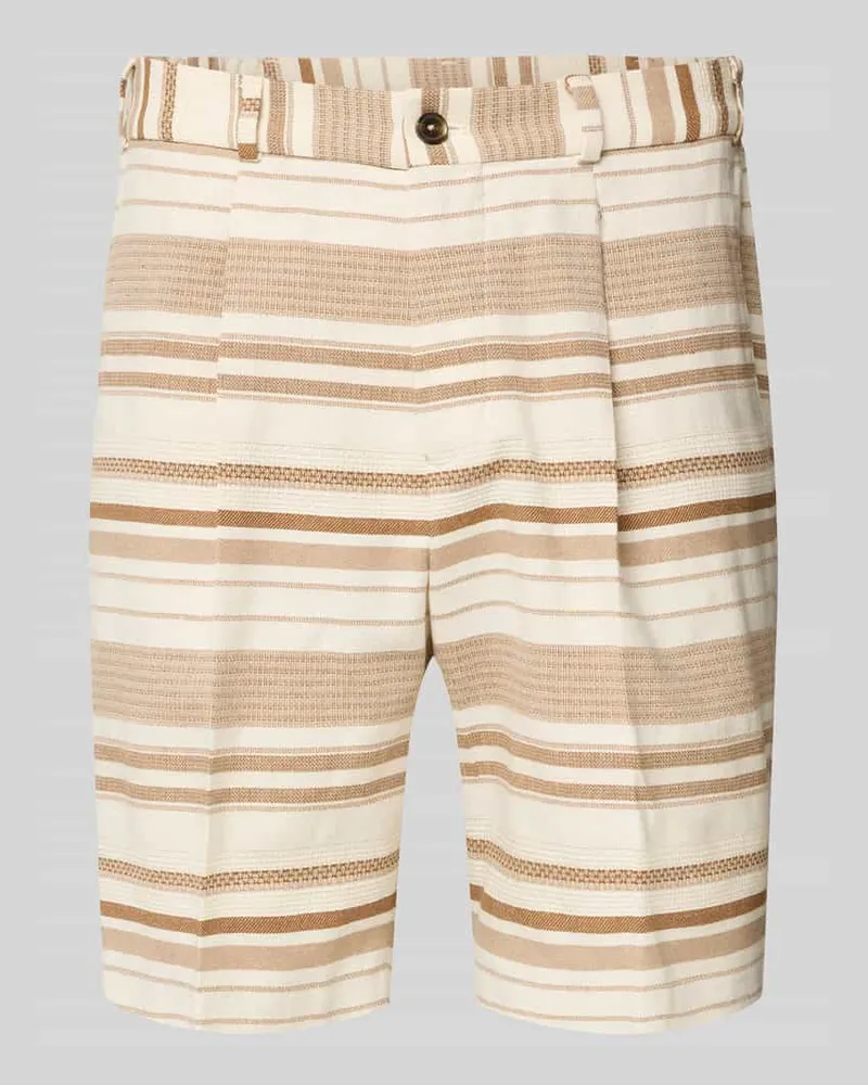 Zuitable Shorts mit Strukturmuster und Eingrifftaschen Modell 'Pino Beige