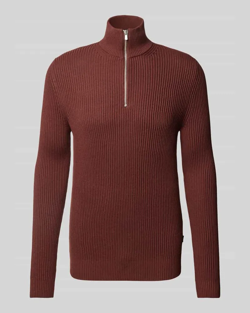 Jack & Jones Strickpullover mit Troyer-Kragen Modell 'RBLALIAM 