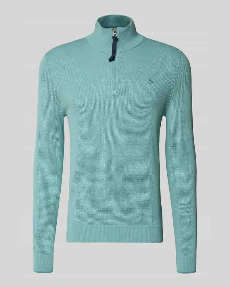 Lerros Strickpullover mit Troyer-Kragen Tuerkis