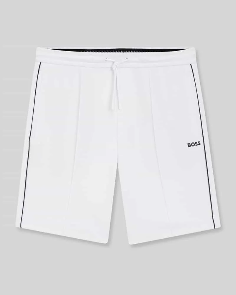 HUGO BOSS Regular Fit Sweatshorts aus Baumwoll-Mix Modell 'JT_JOIN HEADLO Weiss