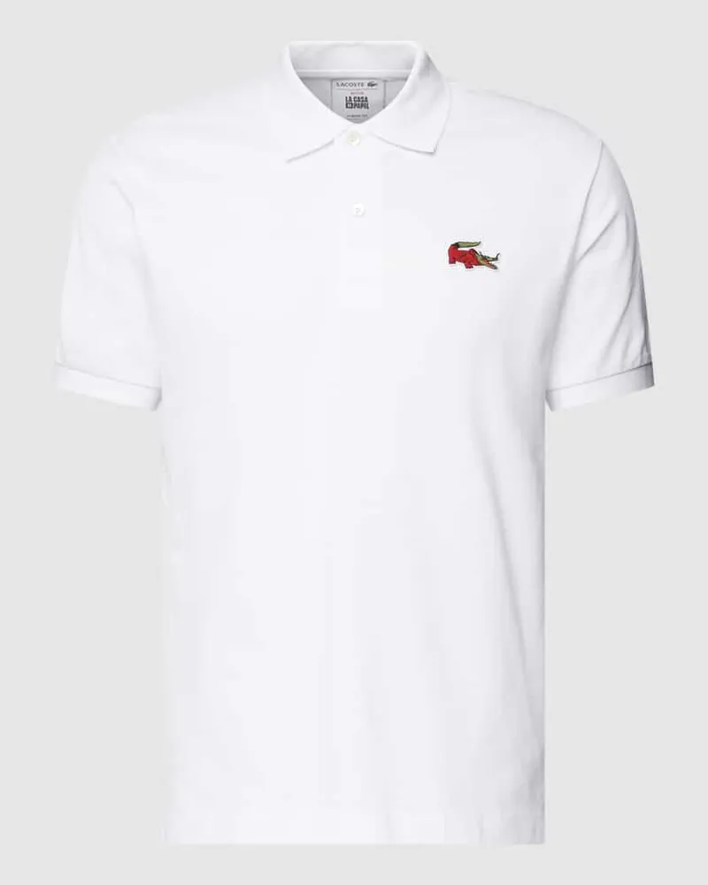 Lacoste x Netflix Poloshirt mit Label-Patch Weiss