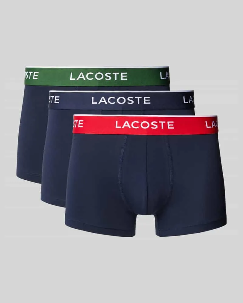 Lacoste Trunks mit elastischem Label-Bund im 3er-Pack 