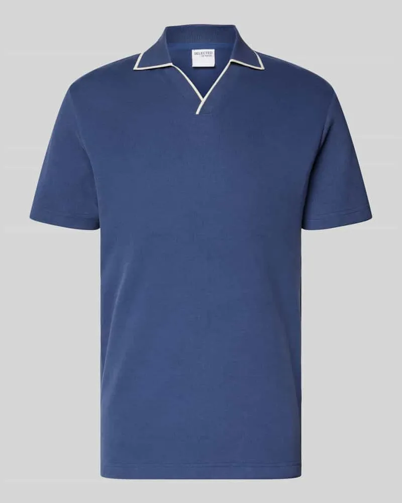 Selected Homme Slim Fit Poloshirt mit V-Ausschnitt Modell 'SANGEV 