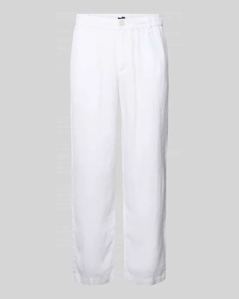 Jack & Jones Leinenhose mit elastischem Bund Modell 'KARL LAWRENCE Weiss