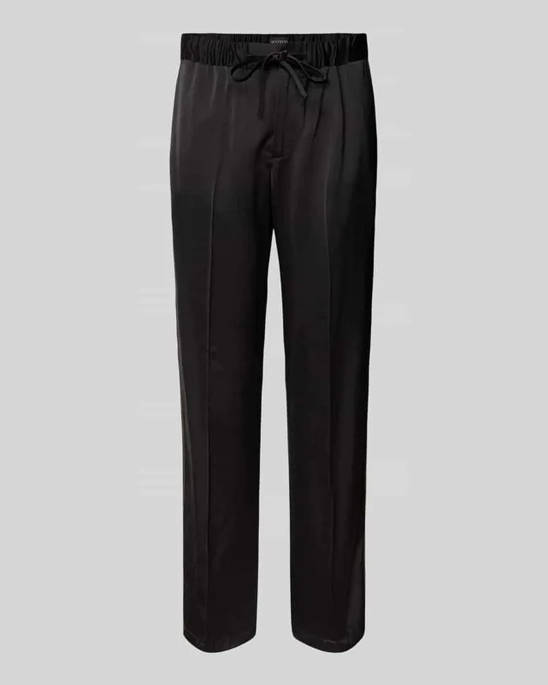 Scotch&Soda Relaxed Fit Stoffhose mit Label-Patch Black