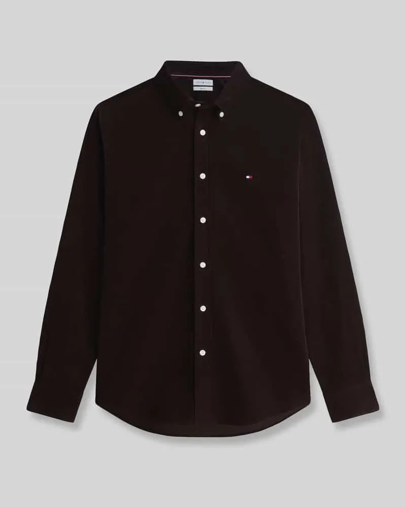 Tommy Hilfiger Regular Fit Freizeithemd aus reiner Baumwolle Mittelbraun