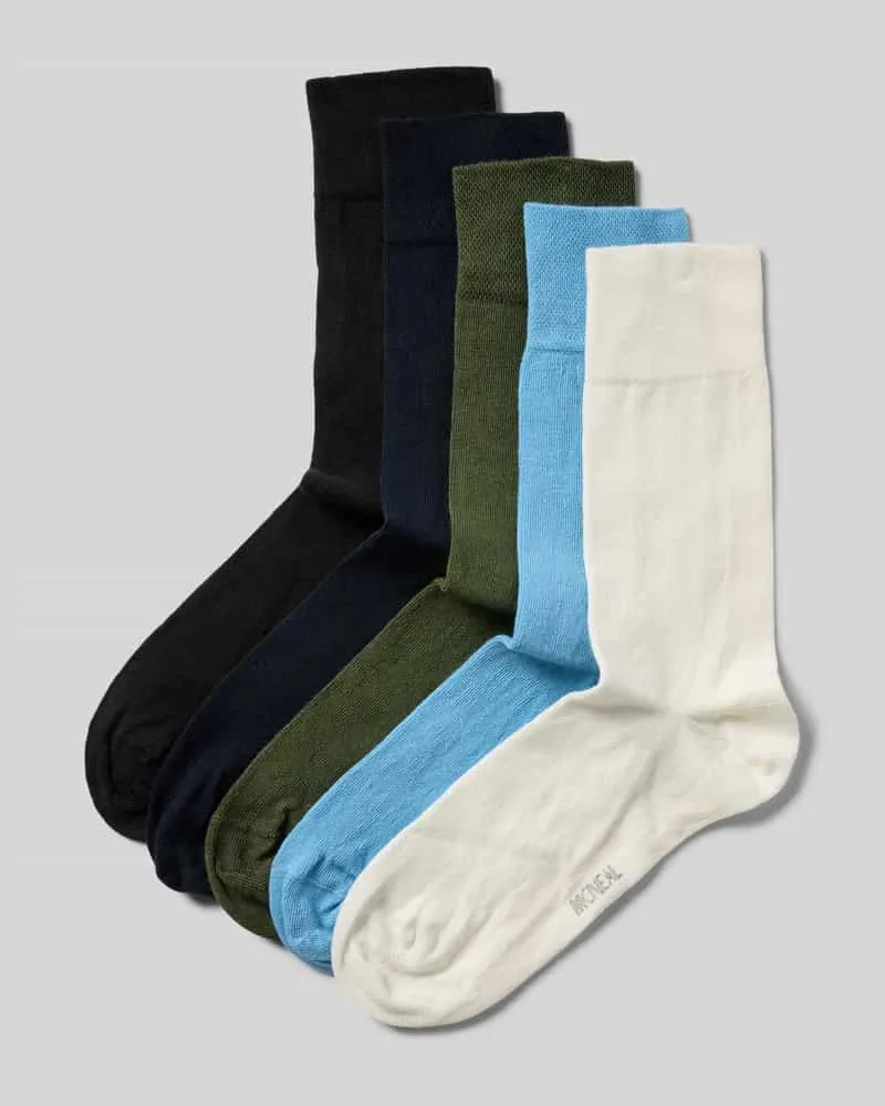 McNeal Socken mit geripptem Abschluss im 5er-Pack Schilf