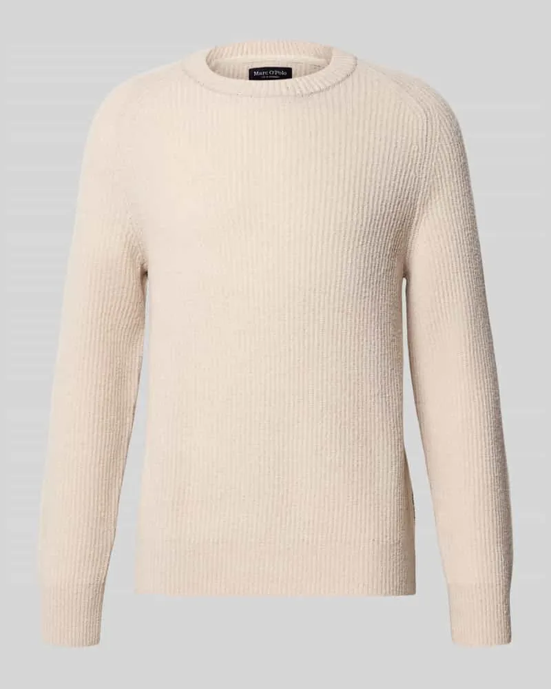 Marc O'Polo Regular Fit Pullover aus Schurwoll-Mix mit Baumwoll-Anteil Beige