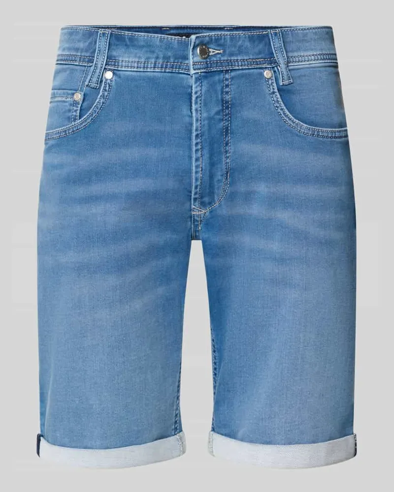 MAC Jeans Bermudas in Denim-Optik mit Eingrifftaschen Hellblau