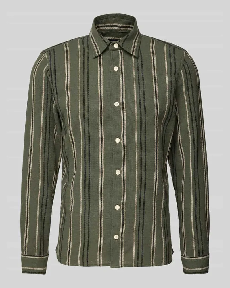 McNeal Tailored Fit Freizeithemd mit Kentkragen Khaki