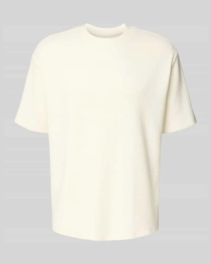 McNeal T-Shirt mit geripptem Rundhalsausschnitt Ecru