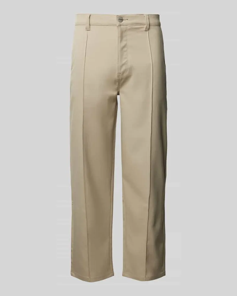 PEGADOR Regular Fit Hose mit fixierten Bügelfalten Modell 'GUIDER Beige