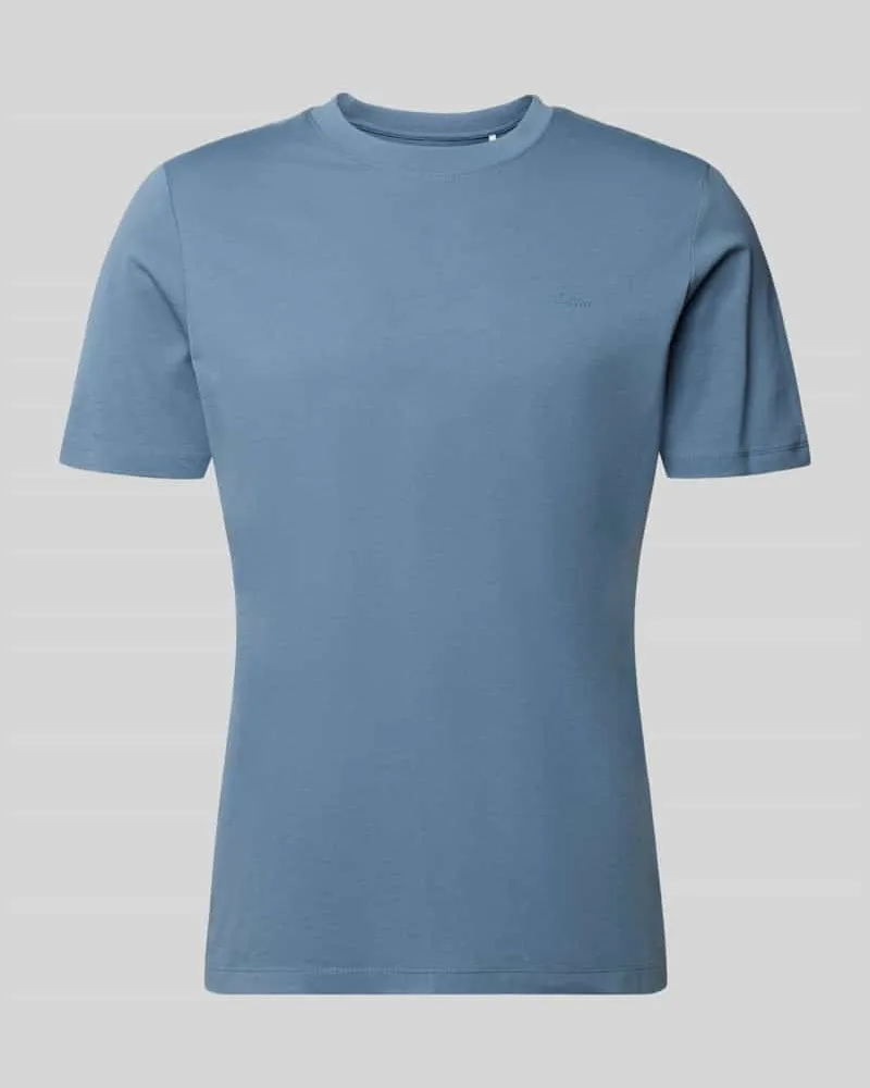 S.Oliver Regular Fit T-Shirt aus reiner Baumwolle Rauchblau