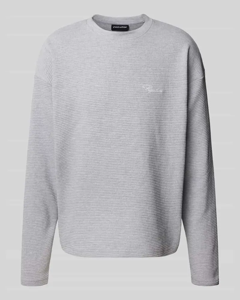 PEGADOR Longsleeve mit Logo-Stitching und Rundhalsausschnitt 