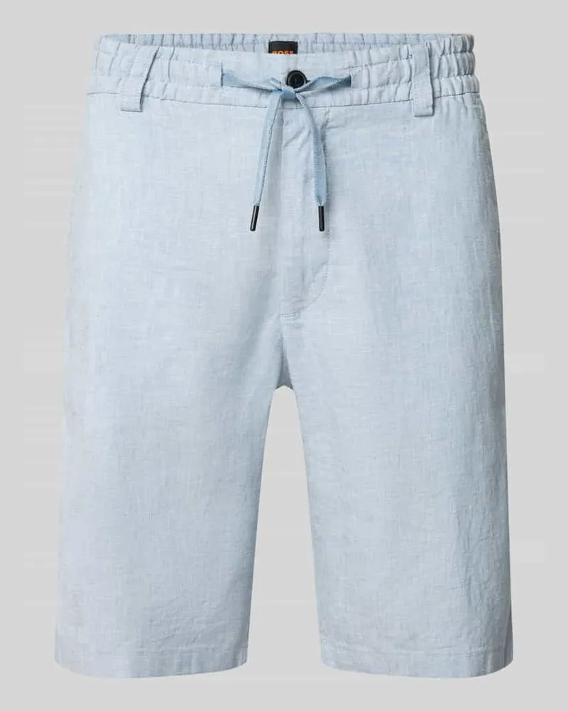 HUGO BOSS Tapered Chinoshorts aus Leinen-Mix Modell 'DS_3S Hellblau