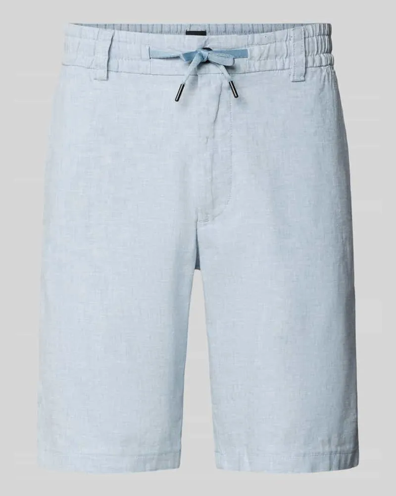 HUGO BOSS Tapered Chinoshorts aus Leinen-Mix Modell 'DS_3S Hellblau
