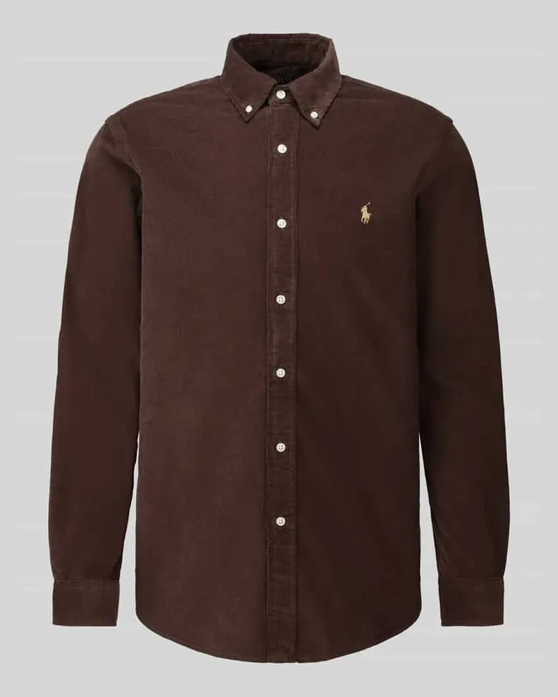 Ralph Lauren Custom Fit Freizeithemd aus reiner Baumwolle Mittelbraun