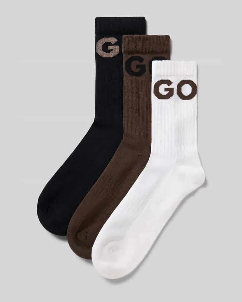 HUGO BOSS Socken aus Baumwoll-Mix im 3er-Pack Mittelbraun