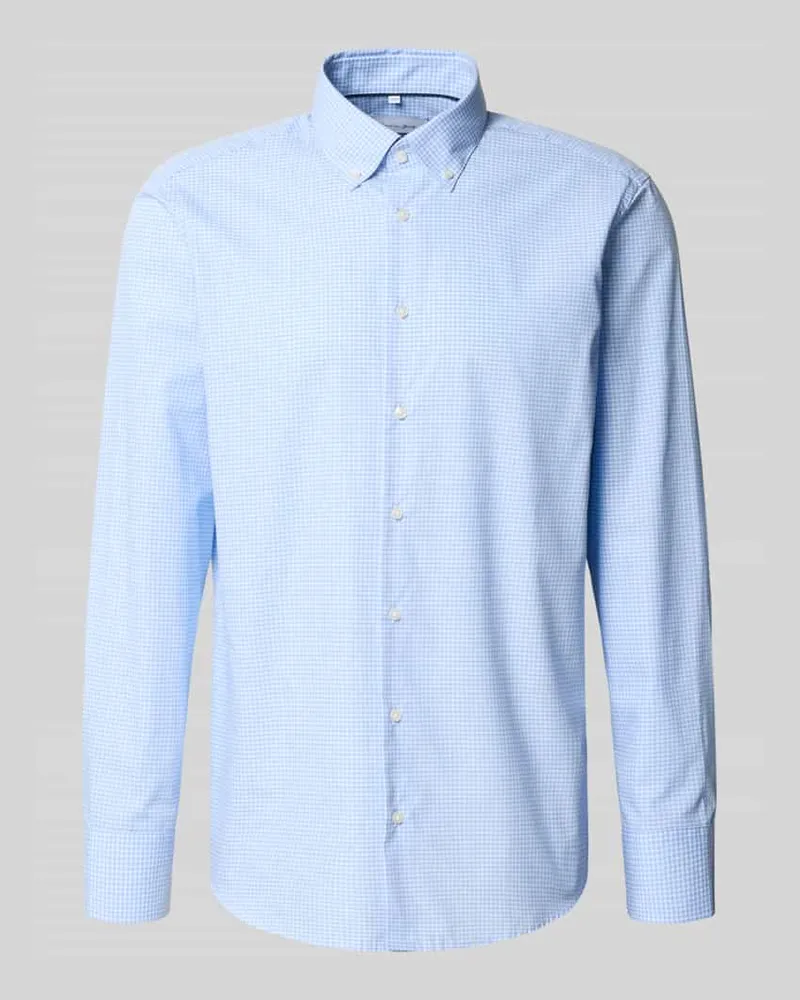 Christian Berg Regular Fit Business-Hemd mit Button-Down-Kragen Bleu