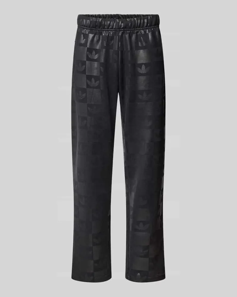 adidas Regular Fit Sweatpants mit Allover-Logo-Print Modell 'Reg Black