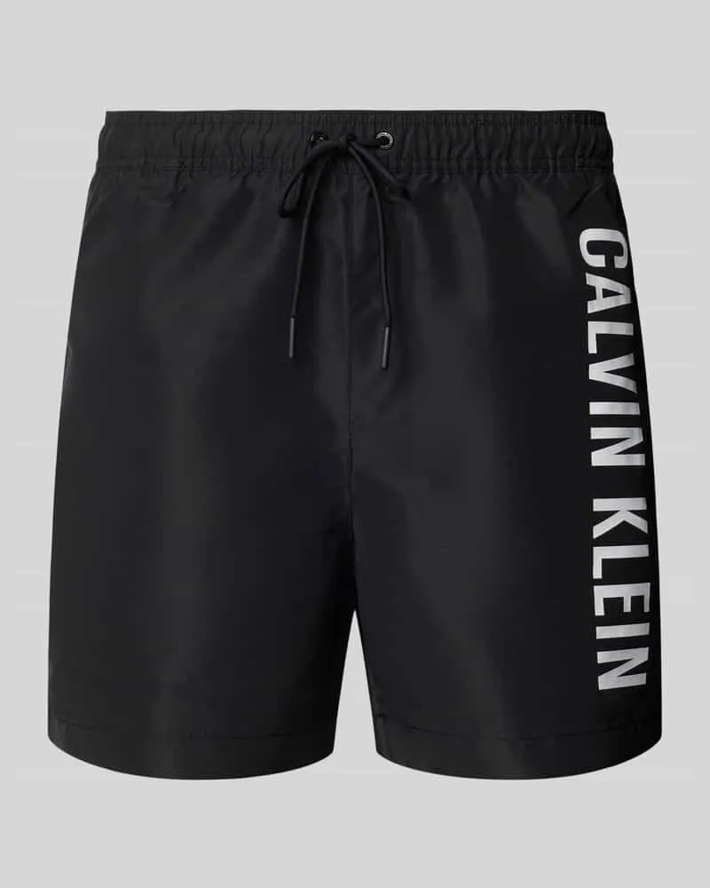 Calvin Klein Regular Fit Badeshorts mit Label-Print 