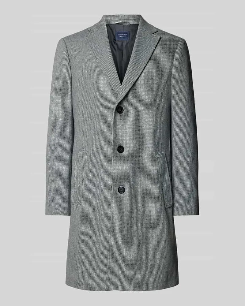 Christian Berg Mantel mit Leistentaschen Mittelgrau