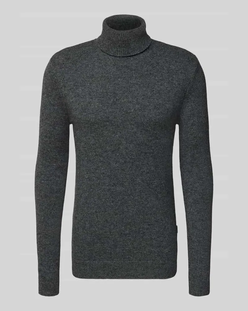 Blend Strickpullover mit Rollkragen Modell 'BRANKO Dunkelgrau