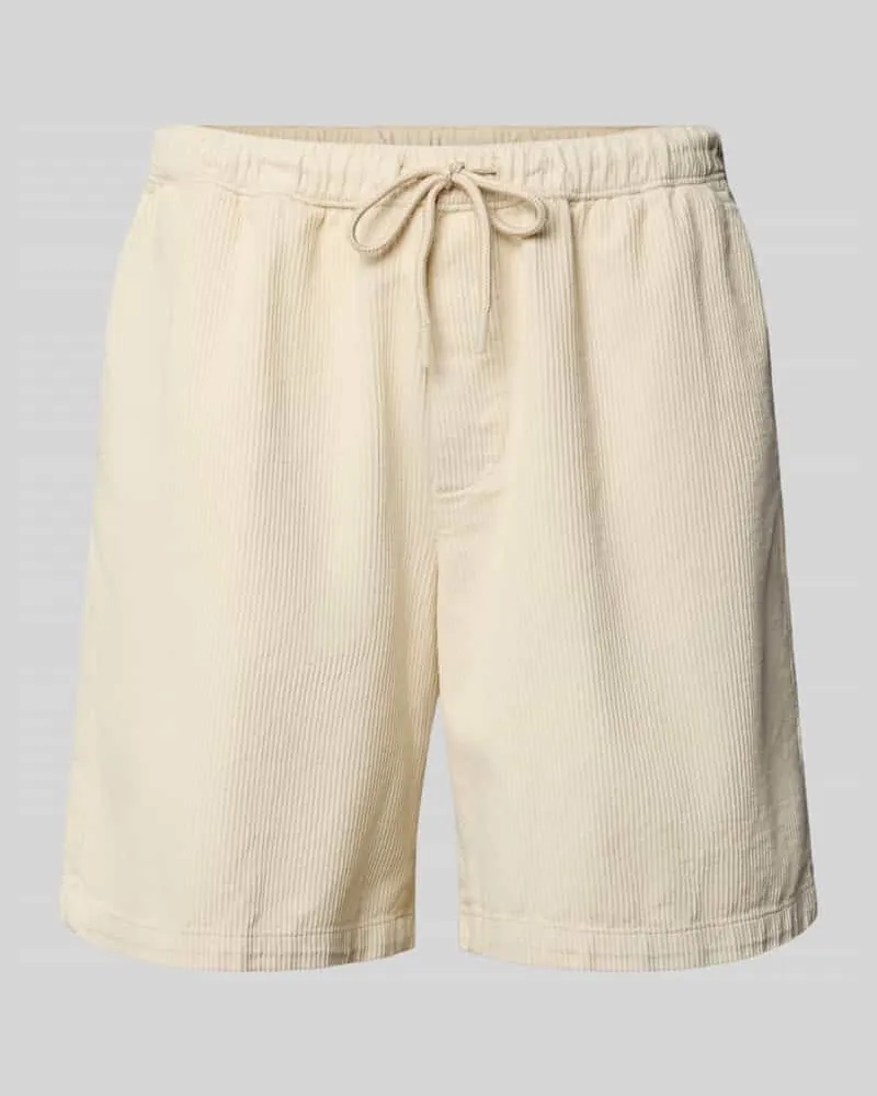 Jack & Jones Regular Fit Shorts aus Cord mit elastischem Bund Modell 'BILL Offwhite