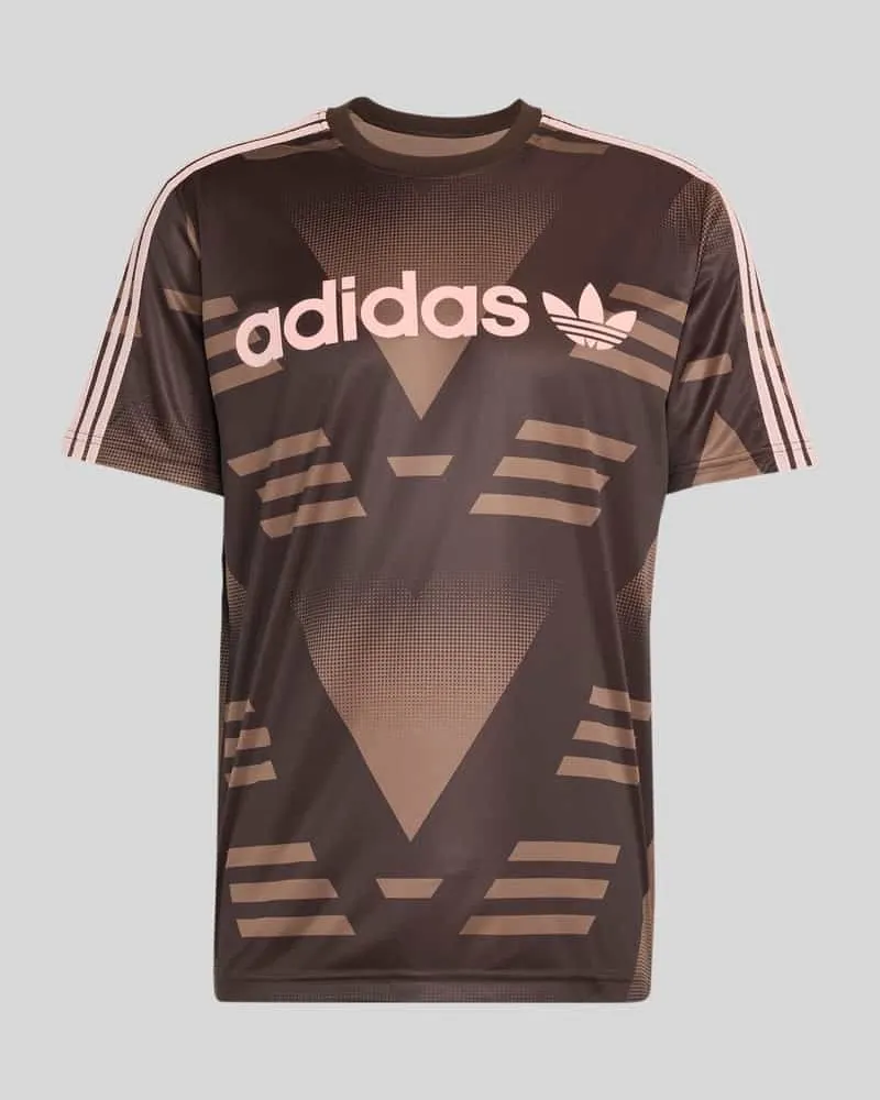 adidas Regular Fit T-Shirt mit Label Schriftzug Dunkelbraun