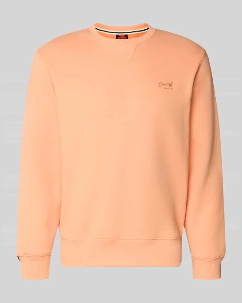 Superdry. Sweatshirt mit Rundhalsausschnitt und Label-Stitching Koralle