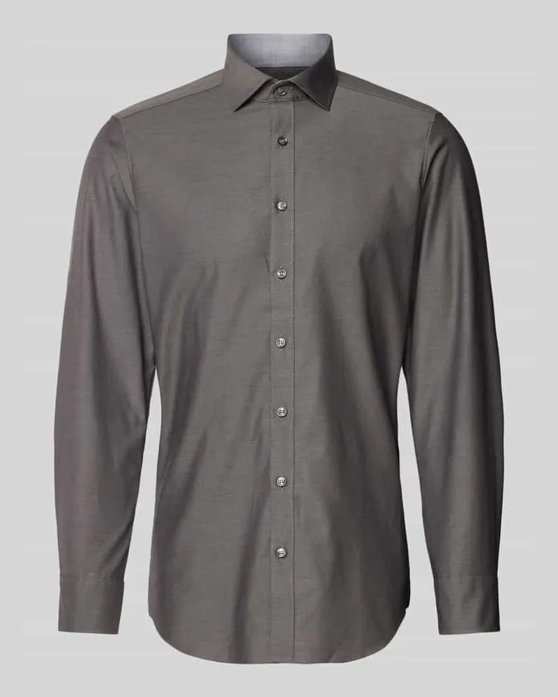 Olymp Slim Fit Businesshemd aus Uni Struktur 'ROYAL 