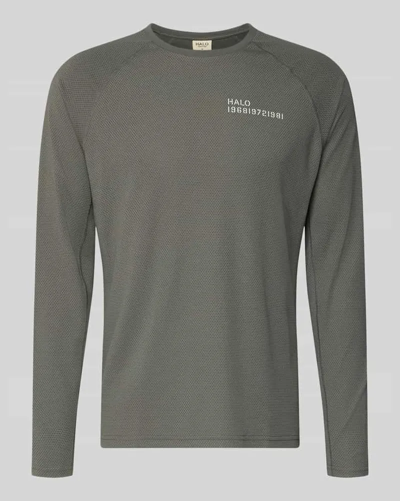 HALO Longsleeve mit Label-Print Modell 'SORONA Dunkelgrau