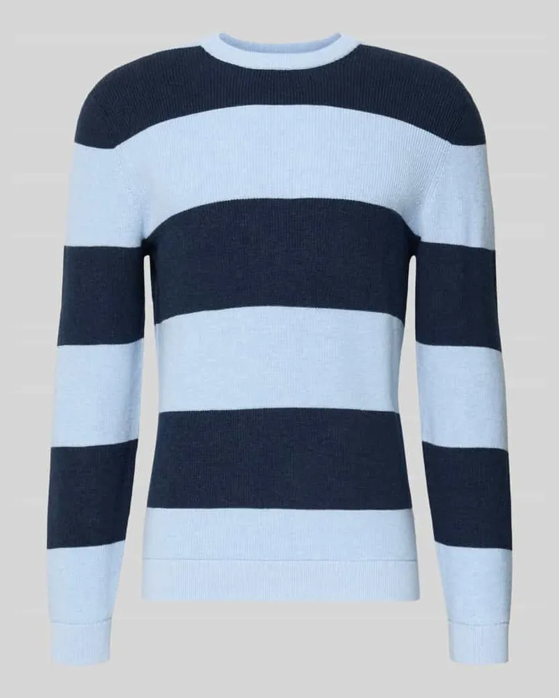 McNeal Strickpullover mit Streifenmuster und Rundhalsausschnitt Bleu