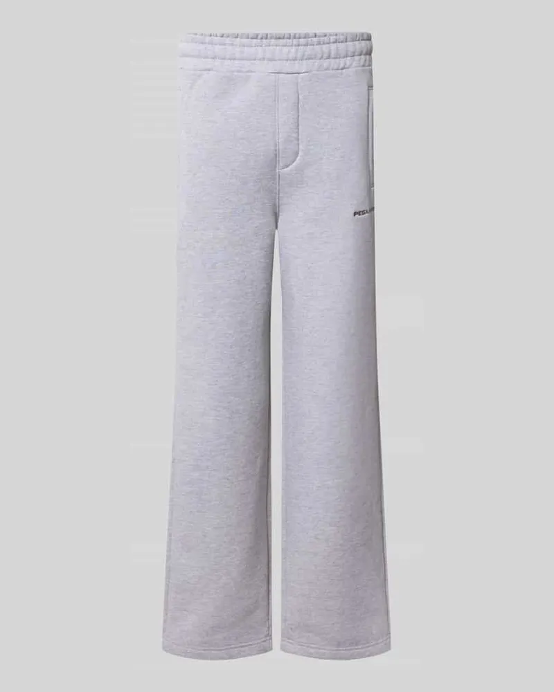 PEGADOR Loose Fit Sweatpants aus Baumwoll-Mix mit Label-Detail Hellgrau