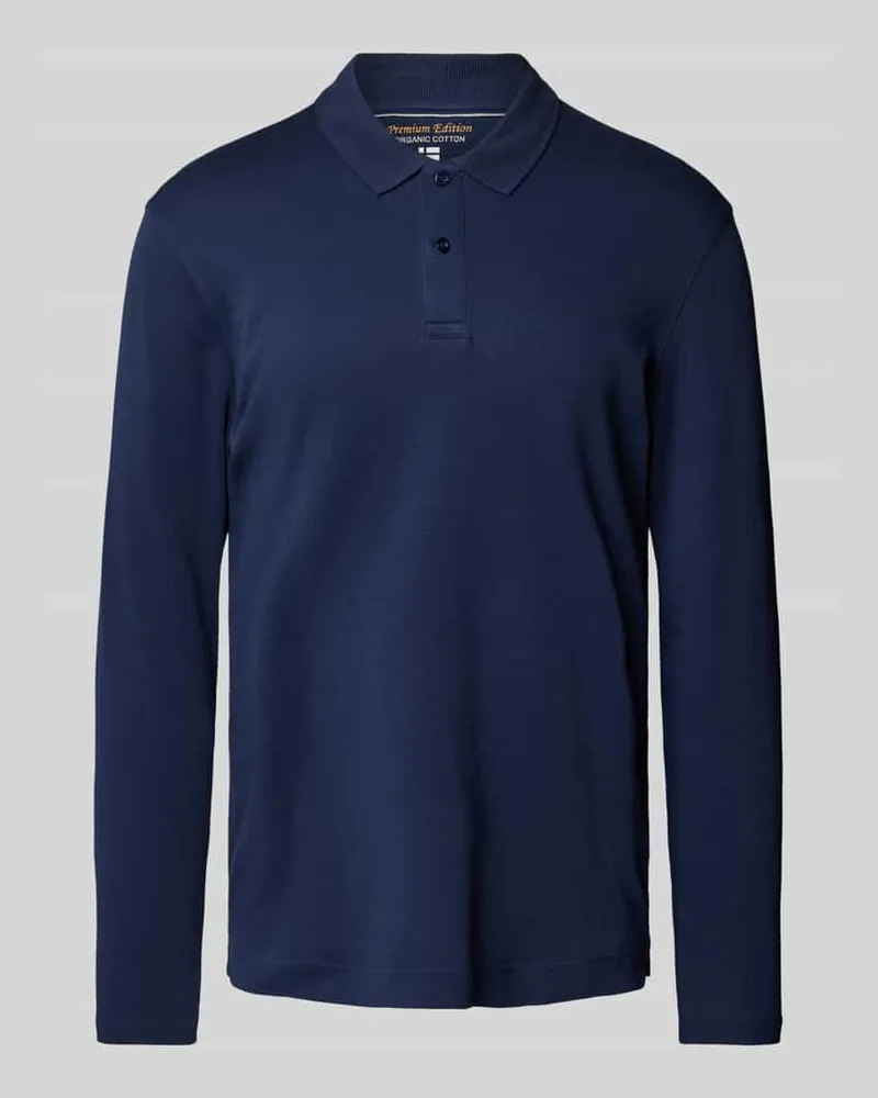 Christian Berg Regular Fit Poloshirt mit langen Ärmeln Dunkelblau