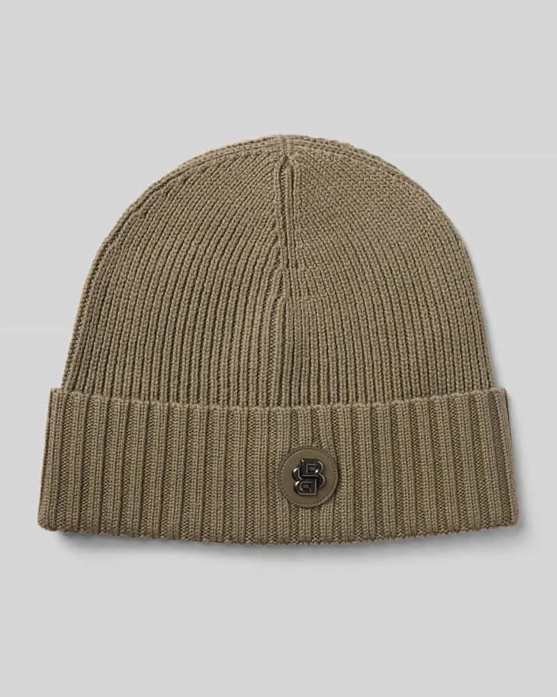 HUGO BOSS Beanie aus reiner Schurwolle Modell 'FATI Schlamm