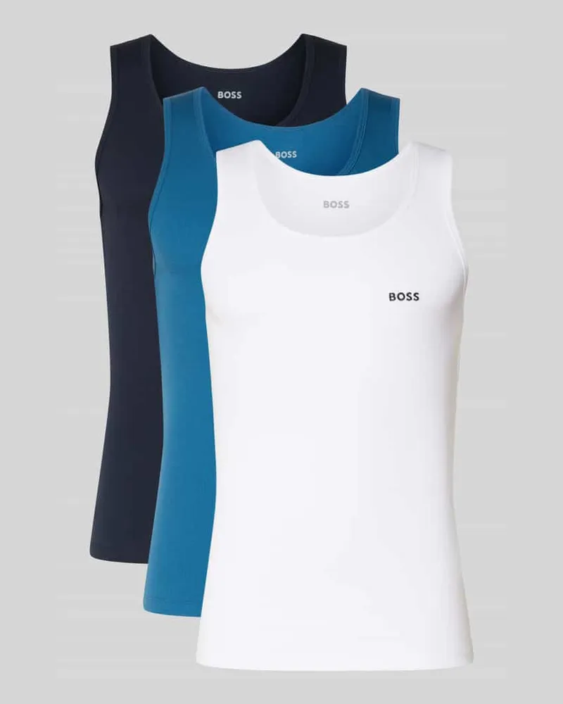 HUGO BOSS Slim Fit Unterhemd aus reiner Baumwolle im 3er-Pack Modell 'ONE Royal